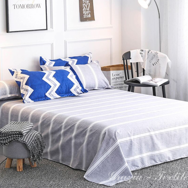 Комплект постельного белья Zigzag Blue Сатин Grazia-Textile M011