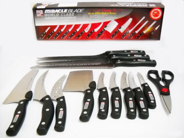 Набор ножей Miracle Blade World class 13 пред. нерж.ст, плас. руч, черн.
