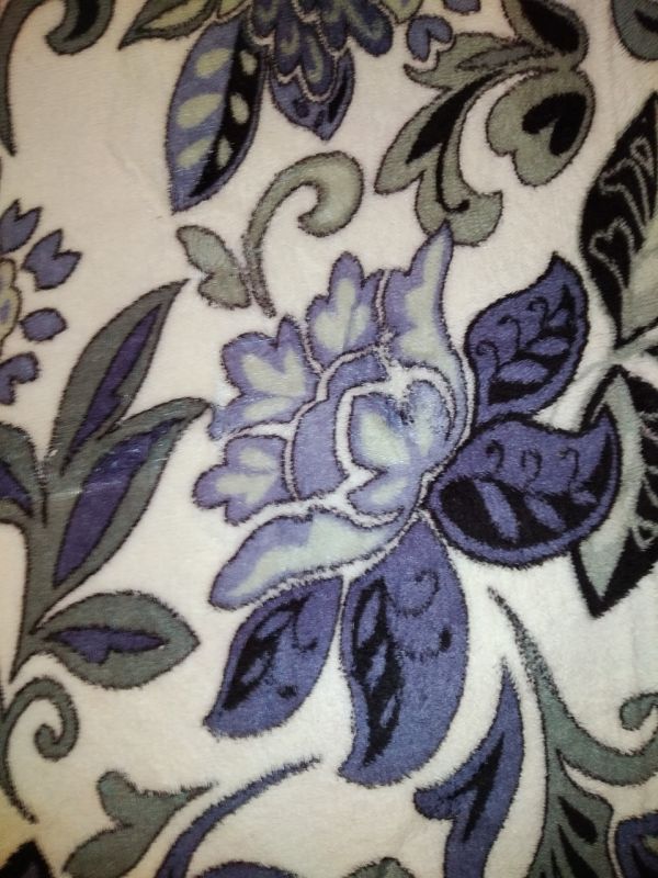 Плед велсофт "Синие цветы", 180*200