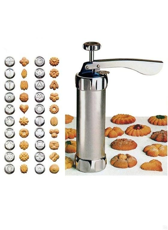 Кондитерский шприц-пресс для печенья Biscuits 450мл, 22см, д5,5см, 10 насадок