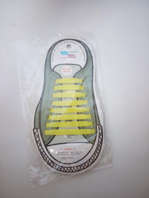 Силиконовые (резиновые) шнурки 16 шт, цвет в ассортименте