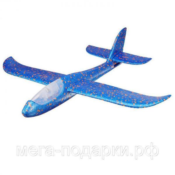 Самолет-планер метательный из пенопласта, синий