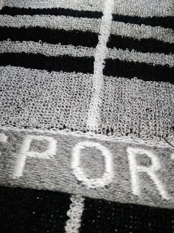 Полотенце махровое для рук "Спорт", 33х73см хлопок 100%, серо-черный