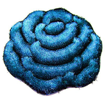 Коврик "Розочка" фигурный, голубой, 70х70 см