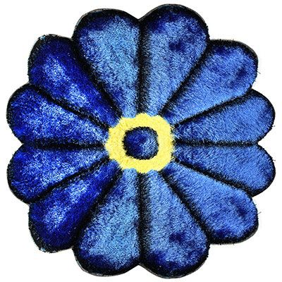 Коврик "Ромашка" фигурный, синий, 120х120 см