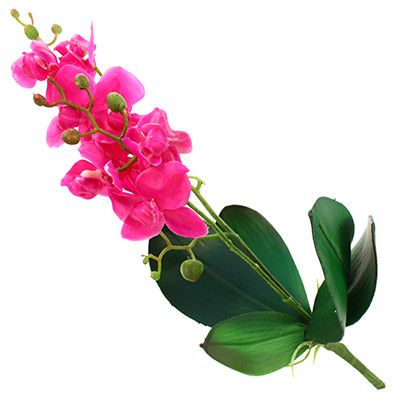 Цветок "Орхидея" с корнем 43см пурпурный