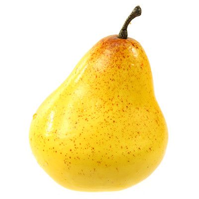 Декоративная груша 9х7см желтая