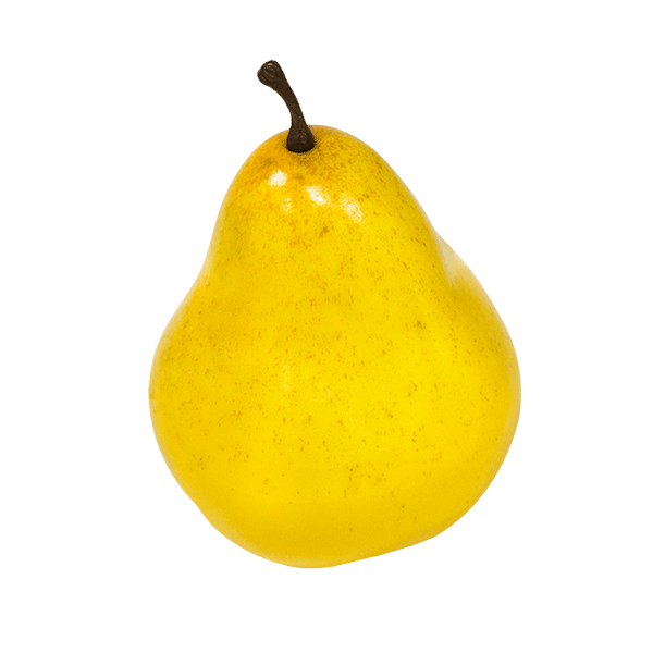 Декоративная груша 9х7см желтая