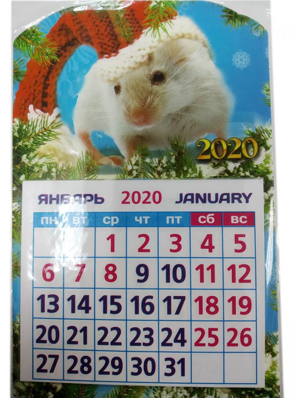 Календарь магнитный отрывной на 2020 г, в ассортименте
