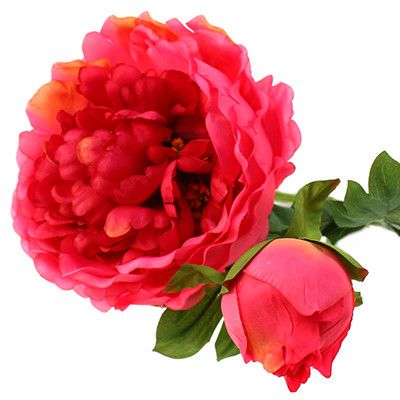 Цветок "Пион" 68см, цветок 17см, 1 бутон, цвет в ассорт.