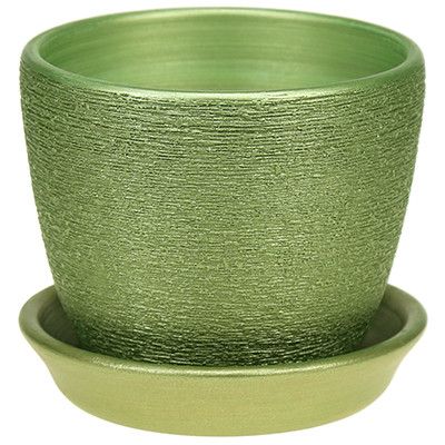 Горшок для цветов керамический "Кассандра", набор 4 шт, зеленый