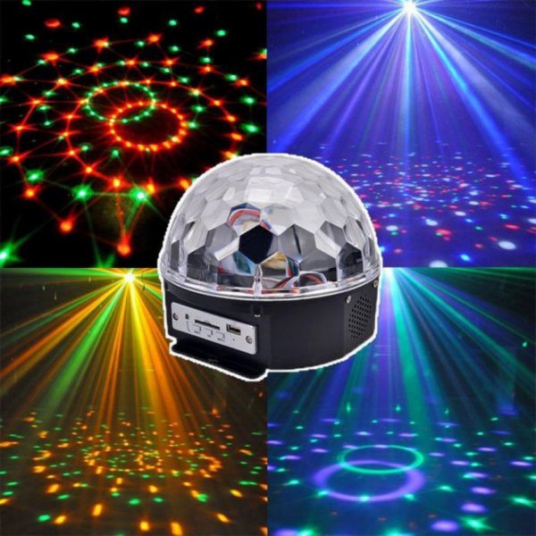 Диско шар светодиодный LED MAGIC BALL блютуз USB пульт управ.