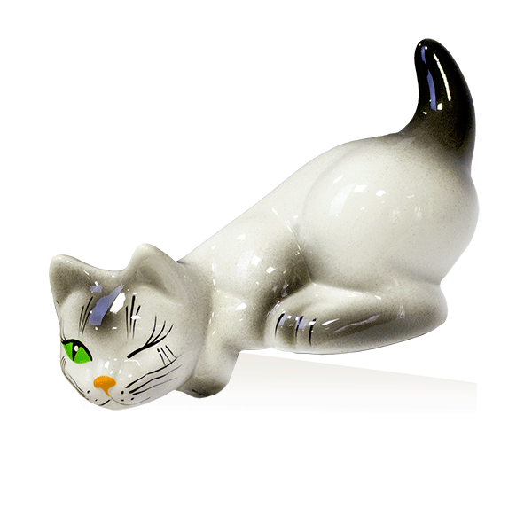 Кот на полку Шалун 20 см, керамика, глянцевый, в ассортименте