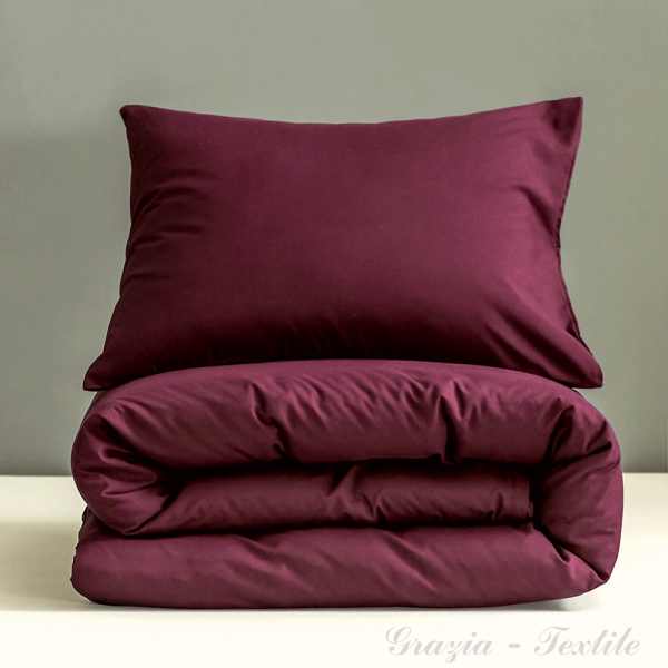 Комплект постельного белья однотонный Сатин Bordeaux Grazia-Textile N011