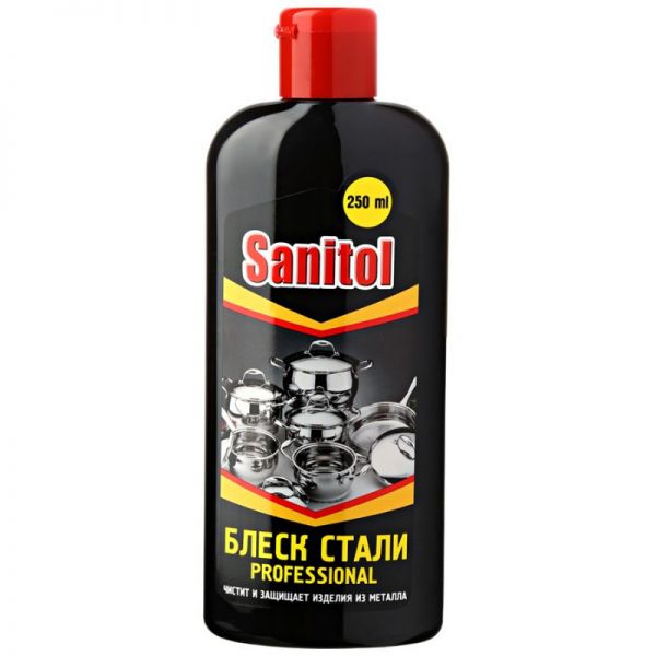 Средство для чистки металлических изделий Sanitol "Блеск стали" Professional