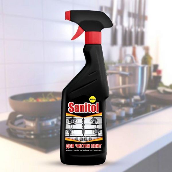 Средство для чистки плит "Sanitol" Селена, флак с триг. 500мл
