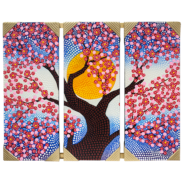 Картина Триптих Весна 64х50 см австралийская роспись
