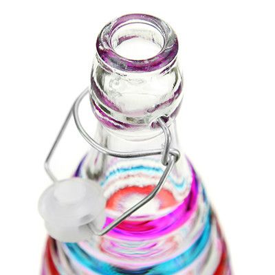 Бутылка стеклянная бугельная крышка "Радуга" 1л, цвета микс
