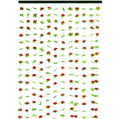 Штора межкомнатная "Листья с розами" 90х180см зелен