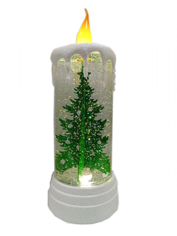 Фигура световая LED Новогодняя свеча Елочка 27см, елка вращ.