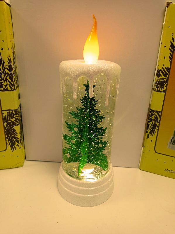 Фигура световая LED Новогодняя свеча Елочка 27см, елка вращ.