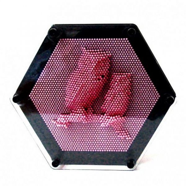 Пинарт Экспресс скульптор 3D (PinArt 3D) шестигранник 22см пластик, цвет розовый