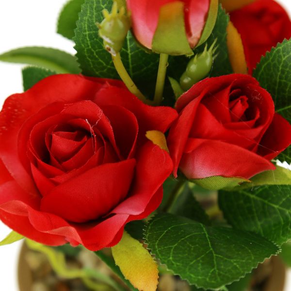 Цветочная композиция "Розы" h25см, в горш, цвет микс