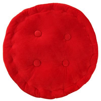 Подушка для сидения "Прима" д38х7см плюш, 2-х сторонняя, красный