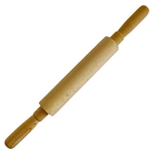 Скалка деревянная 49,5х4,2см, проф, крутящаяся ручка, бук