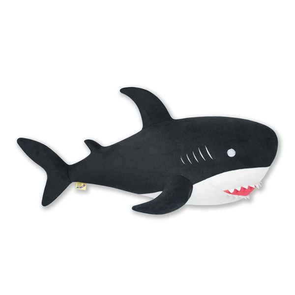 Антистрессовая игрушка "Акула" 51х23х22см, черная, велюр Россия