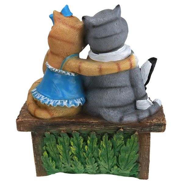 Скульптура-фигура для сада из полистоуна "Коты "Влюбленная парочка" 30х15х41см