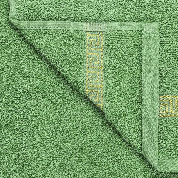 Полотенце махровое "Гефест" 50х90см, гладкокр, 375г/м2, серо-зел.