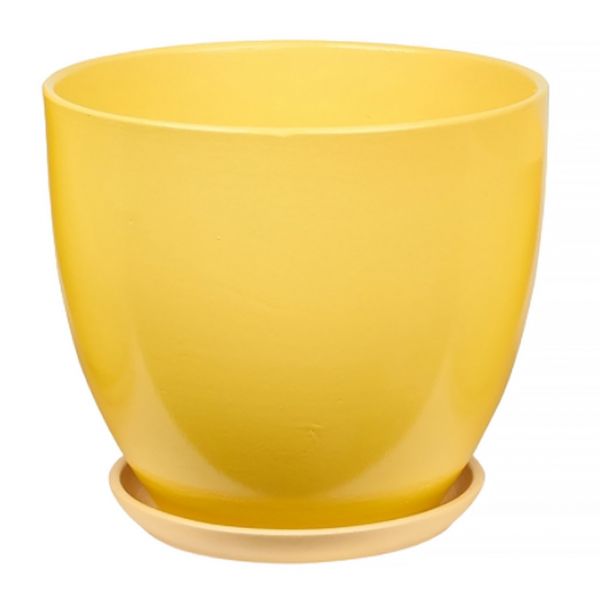 Горшок для цветов керамический "Колор Гейм" форма "Высокий овал" 0,6л, 1,4л, 2,5л, 5л, 8,3л в ассорт, желт.