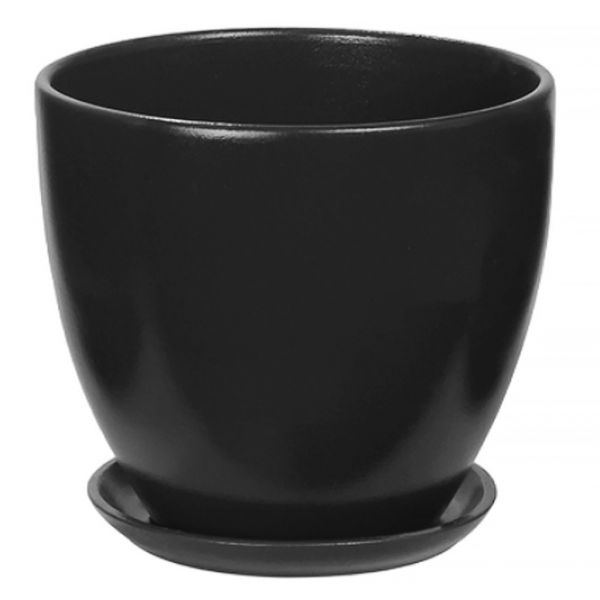 Горшок для цветов керамический "Колор Гейм" форма "Высокий овал" 0,6л, 1,4л, 2,5л, 5л, 8,3л в ассорт, черн.
