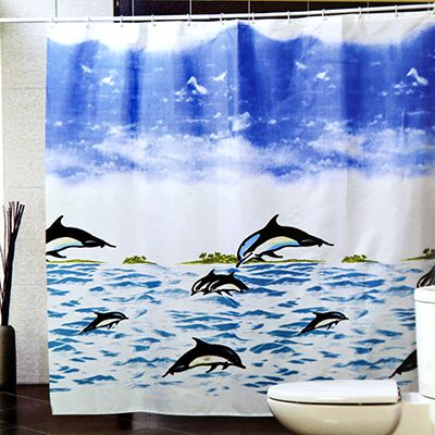 Штора для ванной тканевая 180х200см "Miranda" "Черный дельфин", 100% п/э