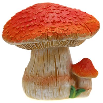 Скульптура-фигура для сада из полистоуна "Два гриба с красной шапкой"