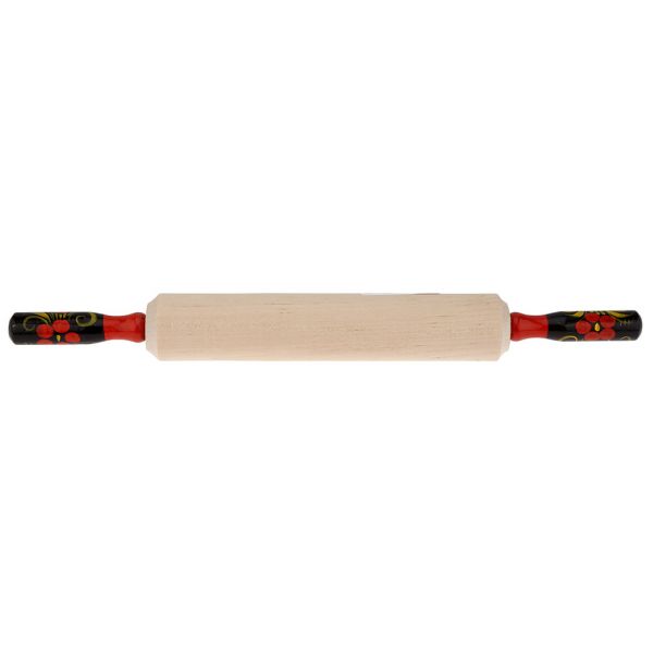 Скалка деревянная "Хохлома" 50см, д4см, бук, с ручками