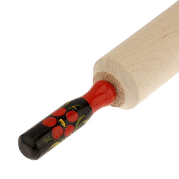 Скалка деревянная "Хохлома" 50см, д4см, бук, с ручками