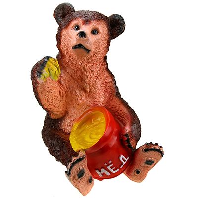 Скульптура-фигура для сада гипсовая "Медведь с медом" 34х50см