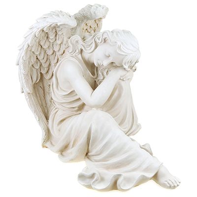 Скульптура-фигура для сада из полистоуна "Ангел-девушка" 38х49см