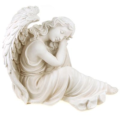 Скульптура-фигура для сада из полистоуна "Ангел-девушка" 38х49см
