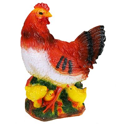 Скульптура-фигура для сада гипсовая "Курица, рыжий" 30х15х41см