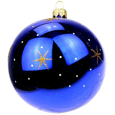 Елочная игрушка шар стеклянная "Дед Мороз" д9,5см, руч. худ.роспись