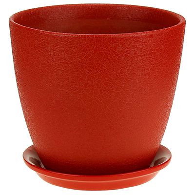 Горшок для цветов керамический "Винил", набор 4 шт., форма бутон, красный