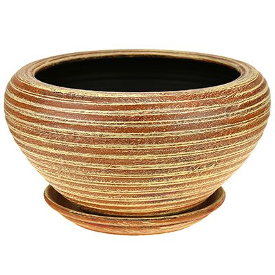Горшок для цветов керамический "Эко", форма бонсай, 4,8л, 7л в ассортим, бежевый