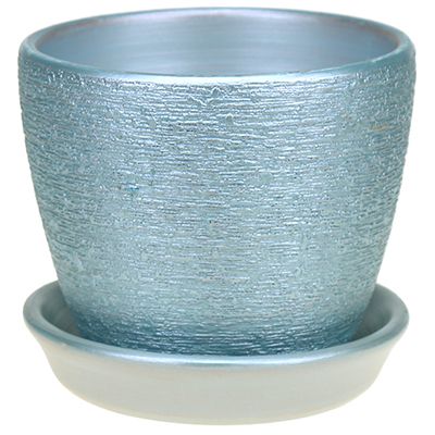 Горшок для цветов керамический "Кассандра", набор 4 шт., голубой