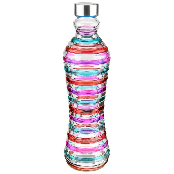 Бутылка стеклянная "Доза цвет" 1л, винт. комб. крышка, цвета микс