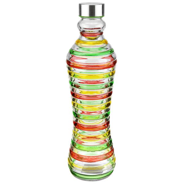 Бутылка стеклянная "Доза цвет" 1л, винт. комб. крышка, цвета микс