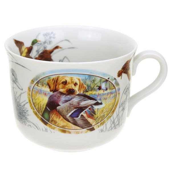 Чашка чайная фарфоровая "Охотничьи собаки" 450мл, форма "Ностальгия"