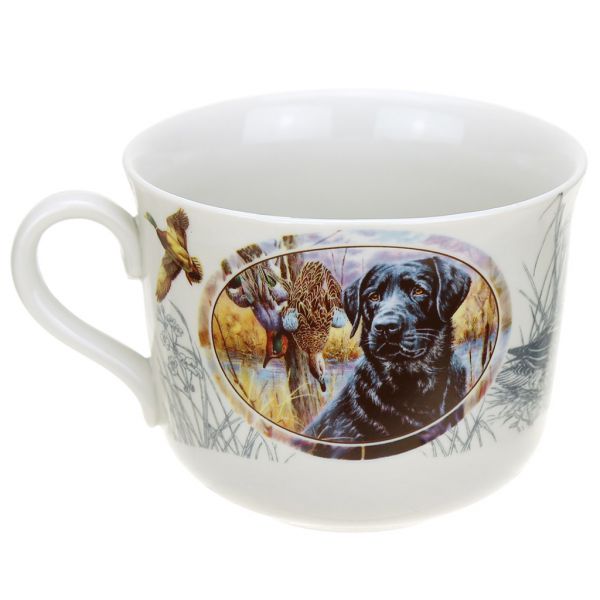 Чашка чайная фарфоровая "Охотничьи собаки" 450мл, форма "Ностальгия"